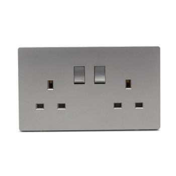 Noorco Plus Double 13A Socket with Gery Switch