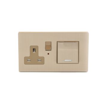 Noorco Plus 45A Air Conditioner Switch+ 13A Steel Barzen Socket