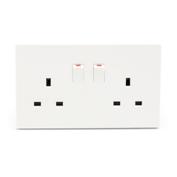 Noorco Plus Double 13A Socket with White Switch
