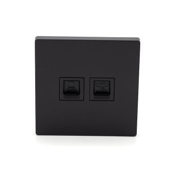 Noorco Plus Black Ethernet and Telephone Switch