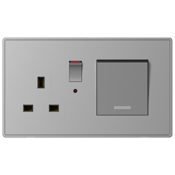 45A switch + 13A  Socket Noorco Plus Grey - Plano