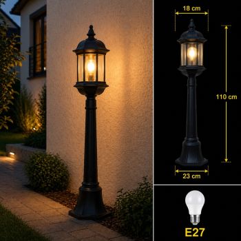 Garden Pole 1 meter black E27