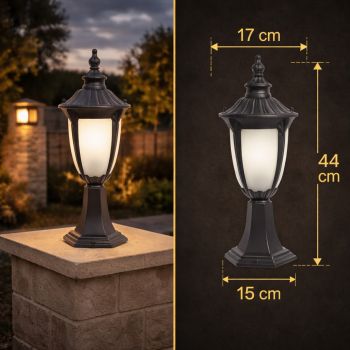 انارة سور خارجي اسود E27 بدون لمبة	