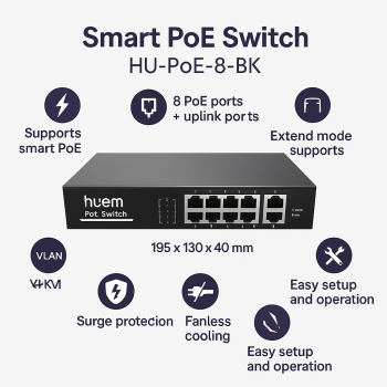 هيوم بي او أي سويتش IP 8+2 port