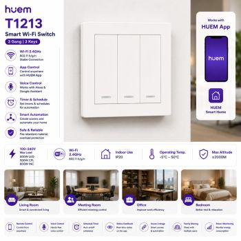 Noorco Plus White Triple Smart Switch