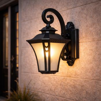 جداري خارجي اسود E27 بدون لمبة	