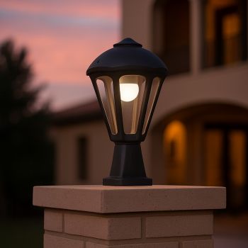 فانوس سور أسود زجاج شفاف كلاسيك E27 فومجالي - ايطالي