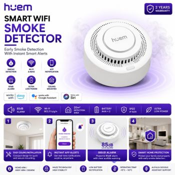 Echo Tech Smart Smoke Detector - Wifi - White	