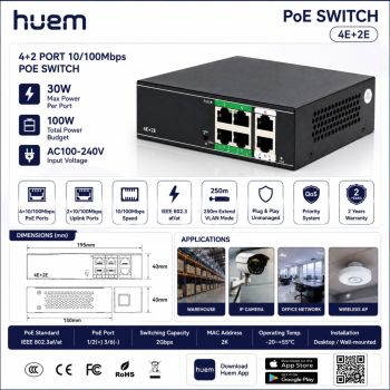 هيوم بي او أي سويتش 4 port