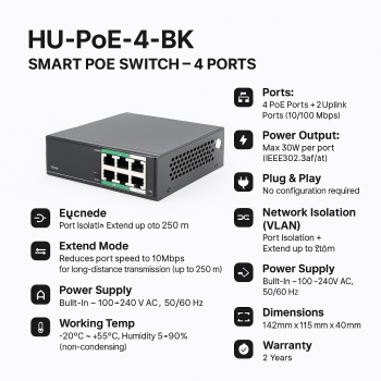 هيوم بي او أي سويتش 4 port	