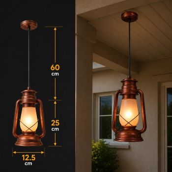 فانوس اضاءة نحاسي مع قاعدة IP44 - E27         
