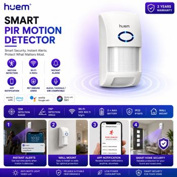 Echo Tech Smart Wall Movement Sensor - Wifi - White	
