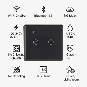 Dual Touch Smart Wi-Fi Wall Switch