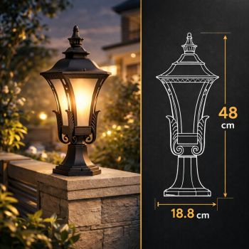 انارة سور خارجي اسود E27 بدون لمبة