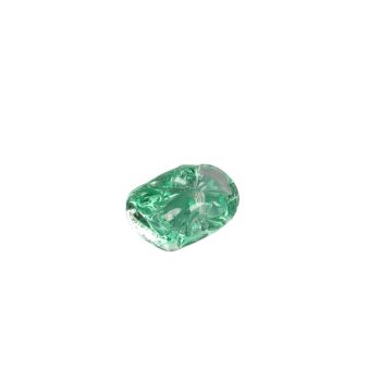 A 3cm turquoise glass crystal for hanging from the ceiling