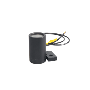 Outdoor lighting pole base for MR16, designed for side mounting.