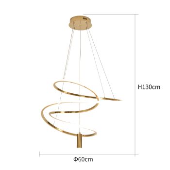 Modern Gold Chandelier - 60 cm