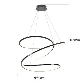 Modern Black Chandelier - 60 cm