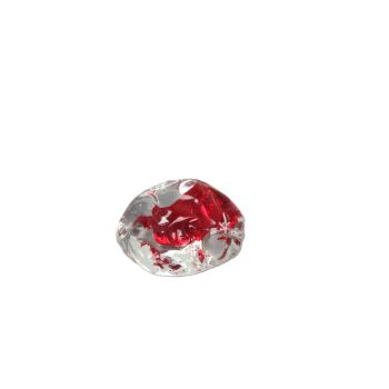 Red and clear glass, size 5 cm, for hanging from ceilings