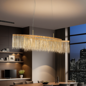 Modern golden three-color chandelier