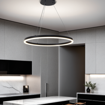 Modern Black Chandelier Available in Several Sizes
