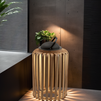 Decorative Outdoor Solar Bamboo Light - Beige