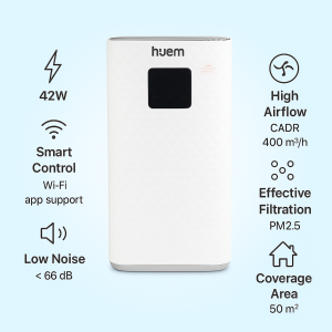 Hume -Air purifier 50 -meter air - Wi -Fi - White