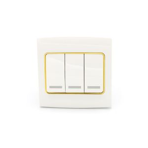 Noorco Triple Switch With Gold Frame