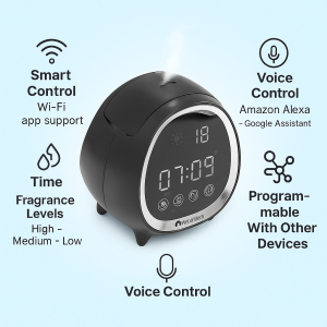 Mishka Tech Smart Air Perfume - Wi -Fi - Black with an hour