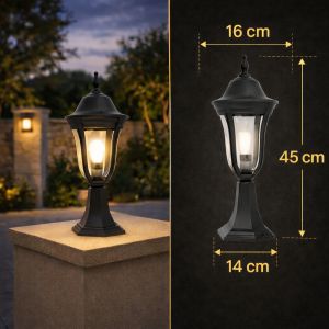 انارة سور خارجي اسود E27 بدون لمبة