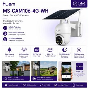 كاميرا مراقبة بالطاقة الشمسية 4G بجودة تصوير عالية بشريحة بيانات هيوم