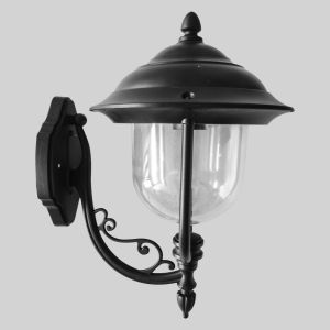 Exterior wall light black E27 without bulb