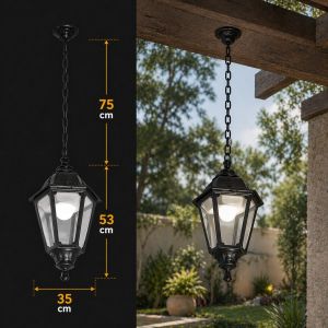 فانوس علاقي اسود كلاسيك E27 فوماقالي - ايطالي	بدون لمبة