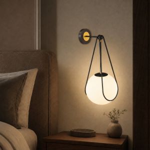 جداري داخلي مودرن اسود مع ذهبي بدون لمبة - E14