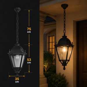 فانوس معلق اسود كلاسيك E27 فوماقالي - ايطالي	