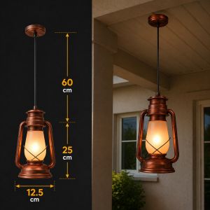 فانوس اضاءة نحاسي مع قاعدة IP44 - E27