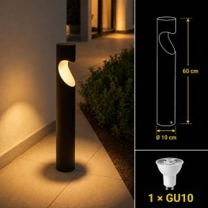 عامود حديقة ارتفاع 60 سم بدون لمبة قاعدة GU10