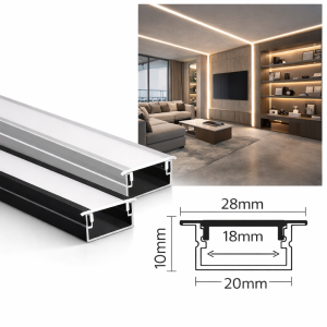 Aluminum LED Profile Channel – 2.8 cm Width × 1 cm Depth
