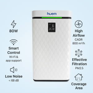 Hume Air purifier 100 square meters - Wi -Fi - White