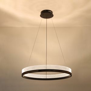 Black circular neoclassical chandelier