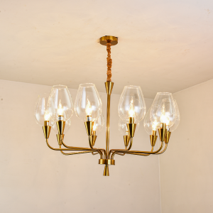 Brazen Chandelier Modern- 10*14E clear glass