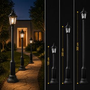Classic garden lighting pole — available in multiple sizes.