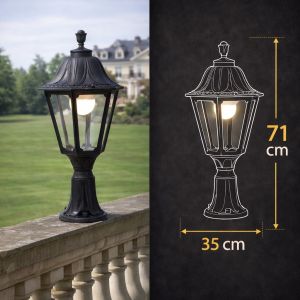 فانوس سور اسود كلاسيك E27 فومجالي - ايطالي بدون لمبة