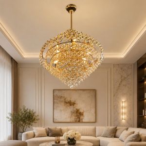 ثريا نيوكلاسيك ذهبي كرستال مقاس 55 سم G9
