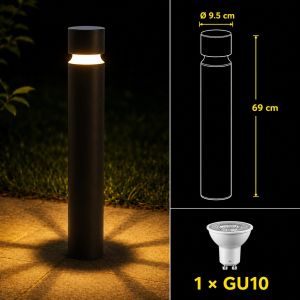 Outdoor garden pole, 69 cm, without bulb.