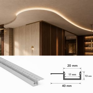 Flexible recessed aluminum LED profile