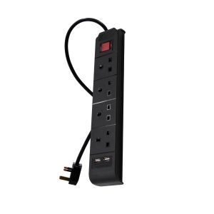 توصيلة نووركو 4 منافذ طاقة 5 متر + منفذين USB