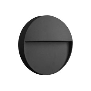 External wall circular black 6W 3000K