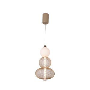 Modern Pendant Chandelier, Gold, 9W