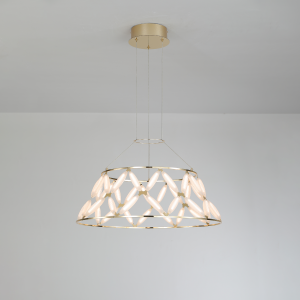 Modern chandelier with a circular frame